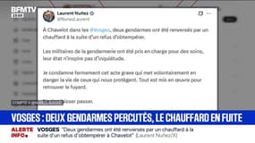 Vosges: deux gendarmes ont été renversés par un chauffard à la suite d'un refus d'obtempérer