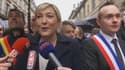 Marine Le Pen lors du défilé du premier mai du FN.
