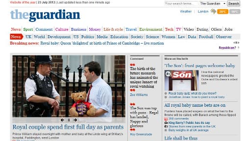 La une du quotidien The Guardian, laisse le choix à se lecteurs: "royalist ou republican?"