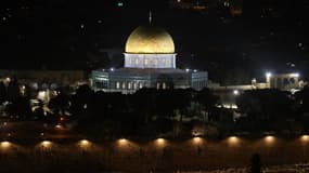 Photo de la Mosquée Al-Aqsa, à Jérusalem-Est, dans la nuit du mardi au mercredi 5 avril 2023