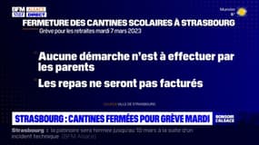  Strasbourg: cantines fermées pour grève mardi