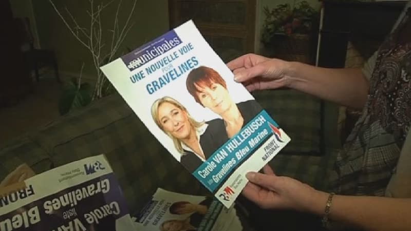 Candidate FN à Gravelines aux dernières municipales, Carole Van Hullebusch ne sait quoi faire des affiches de son kit de campagne qui lui sont restées sur les bras.