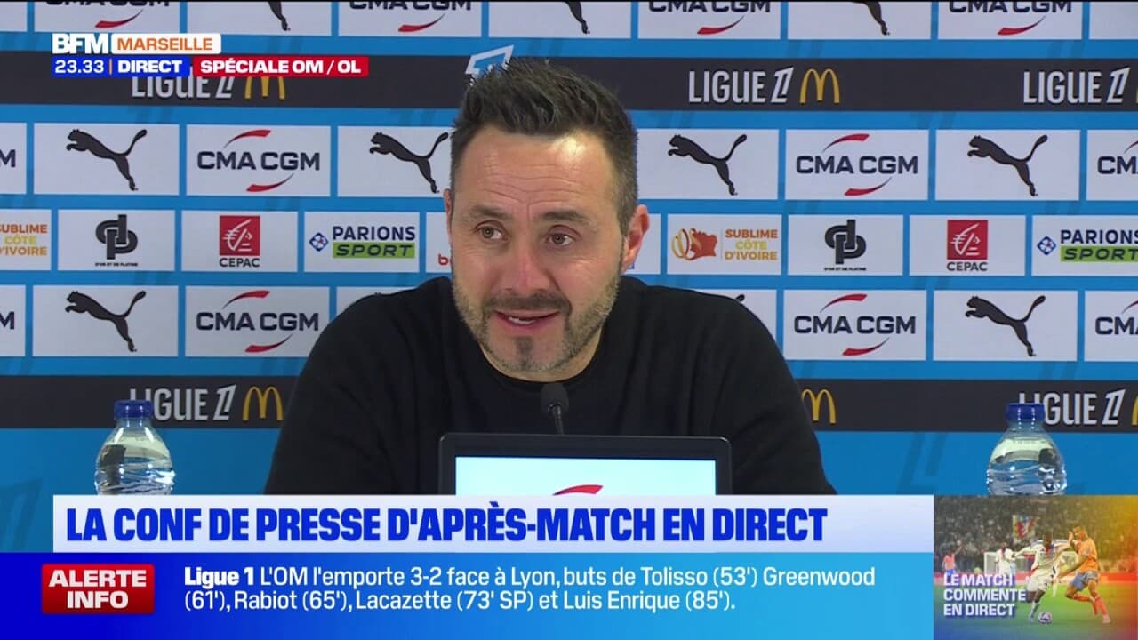 Victoire de l'OM 3-2 face à l'OL: De Zerbi se dit 