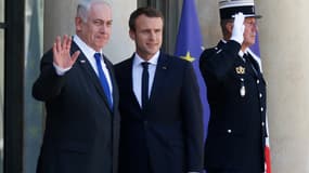 Emmanuel Macron et Benjamin Netanyahu, à l'Elysée, le 16 juillet 2017. 
