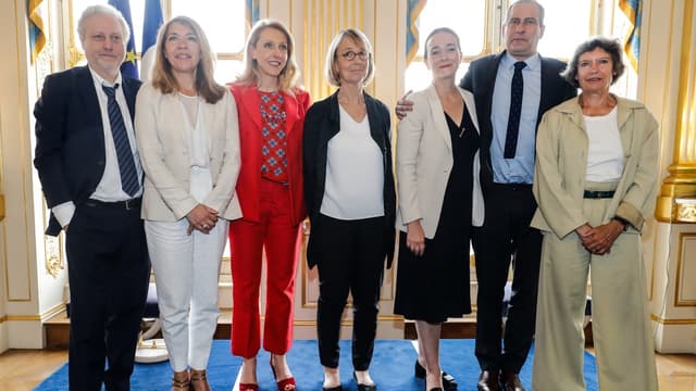Françoise Nyssen et les patrons de l'audiovisuel public