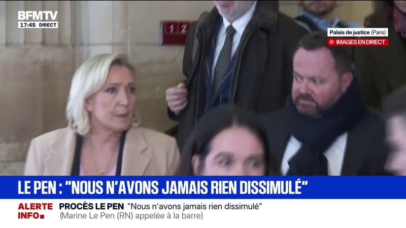 Procès en appel du RN: à la barre, Marine Le Pen affirme n'avoir "aucun sentiment d'avoir commis le moindre délit"