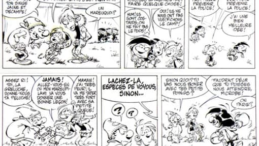 Une planche du tome 3 de "Gastoon" mise en vente sur le site de la galerie Galerie Zic & Bul 