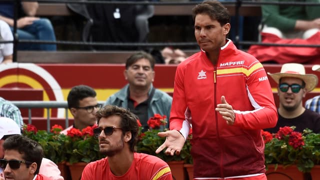 Rafael Nadal lors du quart de Coupe Davis 2018 face à l'Allemagne