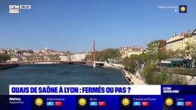 Lyon: plusieurs personnes se sont promenées samedi sur les quais de Saône, théoriquement fermés, mais où aucune barrière n'a été installée