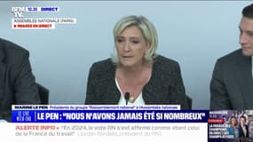 "Ne vous laissez jamais balloter", déclare Marine Le Pen aux parlementaires du RN