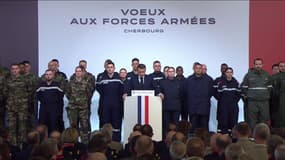 Suivez les vœux d'Emmanuel Macron aux armées à Cherbourg