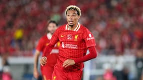 Hugo Ekitike lors du match amical entre Yokohama F.Marinos et Liverpool (1-3), le 30 juillet 2025