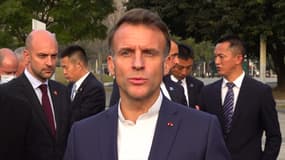 Emmanuel Macron s'exprime devant la presse à Chengy en Chine le 5 décembre 2025