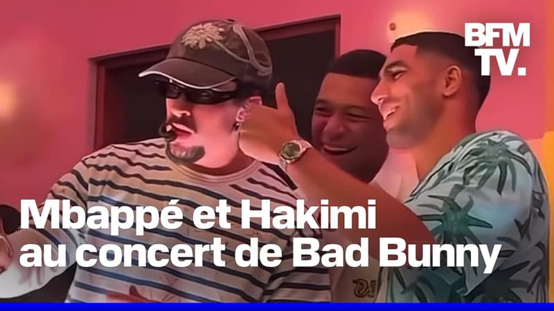 Mbappé in Hakimi sta uživala na koncertu Bad Bunnyja v Portoriku