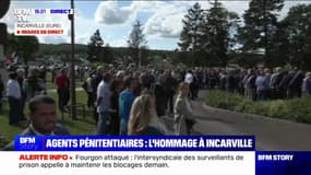 Des centaines de personnes et de nombreux élus présents à l'hommage aux agents pénitentiaires tués à Incarville