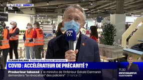 Le président des Banques alimentaires Claude Baland affirme que "le nombre de bénéficiaires a augmenté de 20 à 25% depuis mars"