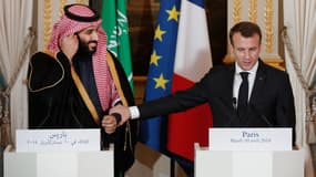 Mohammed Ben Salmane et Emmanuel Macron en avril 2018