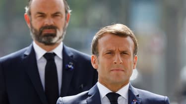 Emmanuel Macron et Edouard Philippe le 8 mai 2020, à Paris.