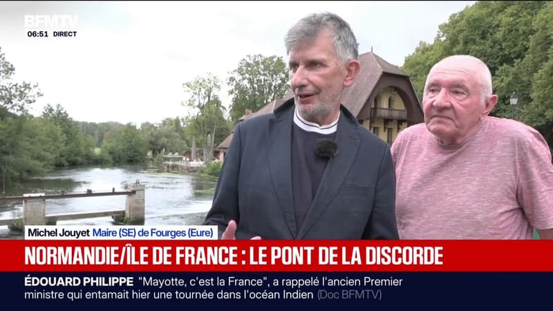 À Fourges, un pont situé entre deux régions fait face a des incivilités, faute de verbalisation possible sur la rive