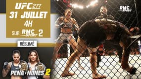 UFC 277 : Nunes met Cyborg KO en 50 secondes et devient championne du monde poids plumes (2018)