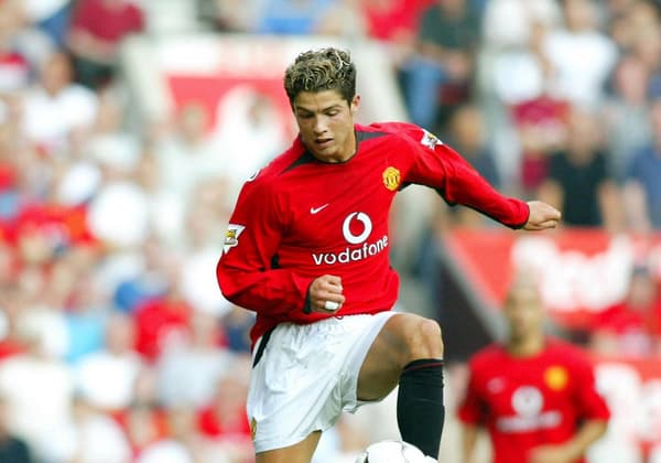 Cristiano Ronaldo avec Manchester United en 2003