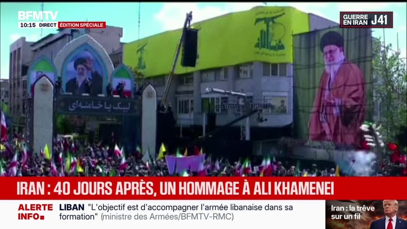 À Téhéran, un défilé en hommage à Ali Khamenei, Guide suprême iranien, tué dans une frappe israélo-américaine il y a 40 jours