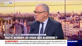 François-Noël Buffet, ministre auprès du ministre de l'Intérieur, envisage de "bloquer les visas" des Algériens en l'absence de laissez-passer consulaire pour les personnes sous OQTF
