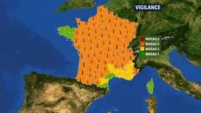 Carte de la canicule de Météo France mardi 23 juillet 2019