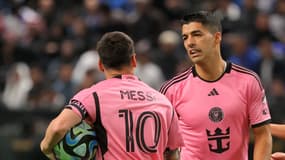 Luis Suarez et Lionel Messi lors de la défaite de l’Inter Miami contre Al-Hilal (4-3, Riyadh Season Cup), le 29 janvier 2024
