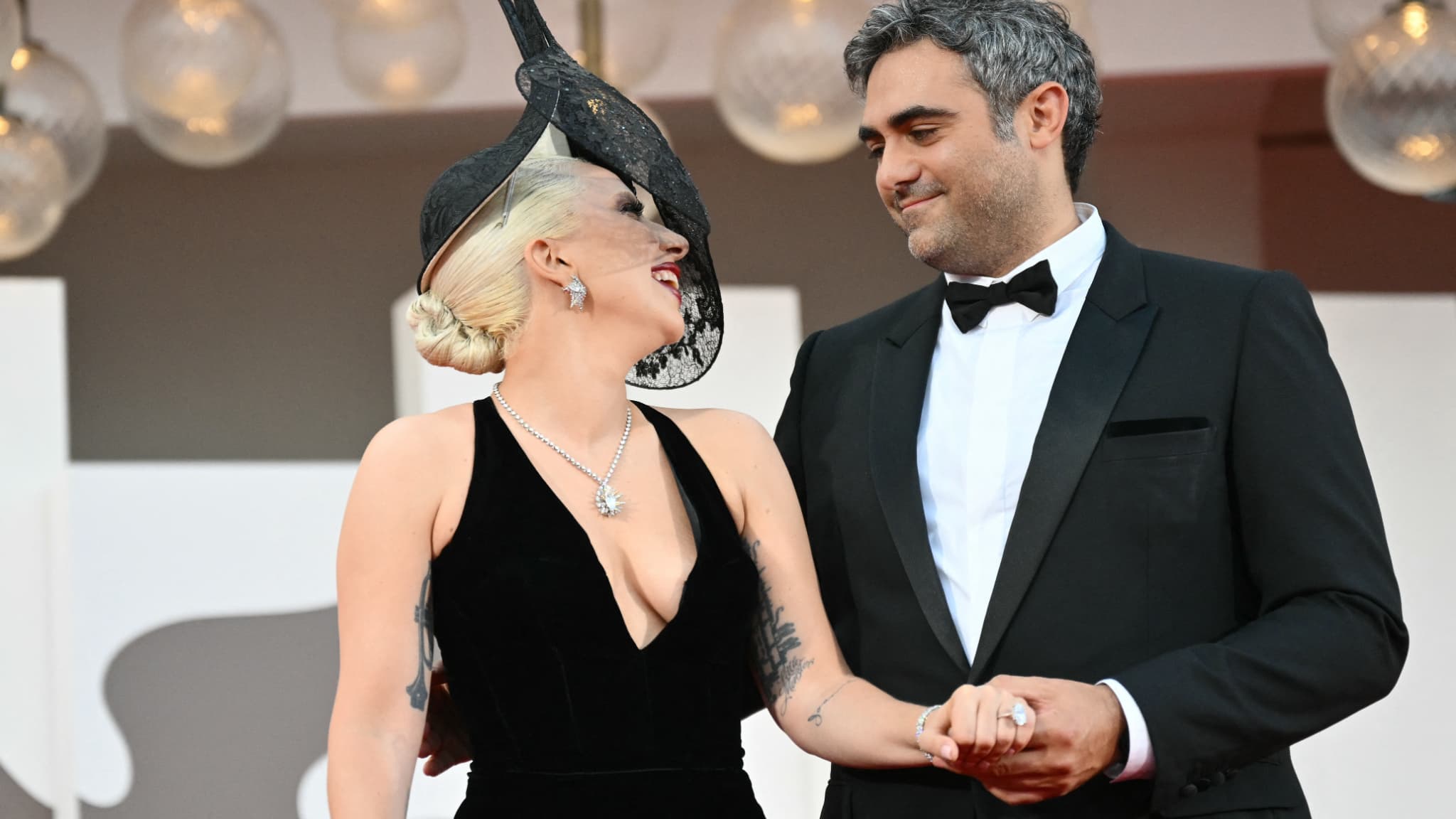 Lady Gaga et son fiancé Michael Polansky à la Mostra de Venise le 4 septembre 2024