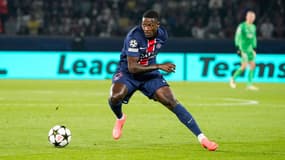 Nuno Mendes avec le PSG, à Paris le 18 septembre 2024