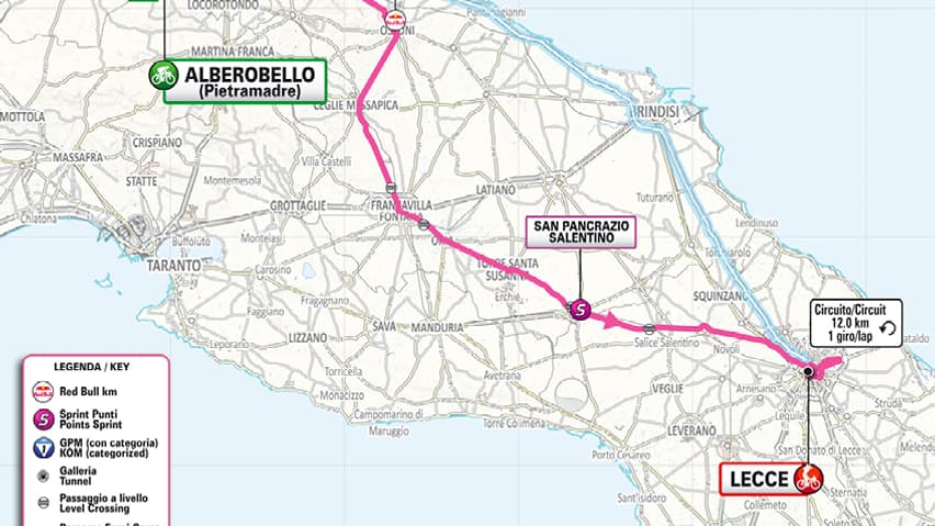 Parcours de la 4e étape du Tour d'Italie 2025 Parcours de la 4e étape du Tour d'Italie 2025
