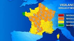 La carte des départements placés en vigilance orange par Météo France