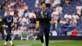 Thibaut Courtois avant Real Madrid-Cadiz (3-0, Liga), le 4 mai 2024