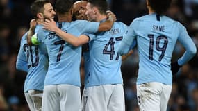 La joie des joueurs de Manchester City