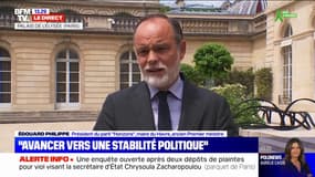 "Avancer vers une stabilité politique": Édouard Philippe s'exprime à la sortie de son entretien avec Emmanuel Macron