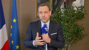 Adrien Taquet, secrétaire d'État chargé de l'Enfance et des Familles, le 10 février 2021 à l'antenne de BFMTV.