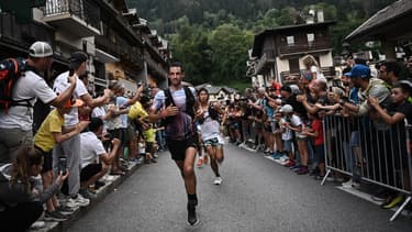 Kilian Jornet lors de l'Ultra trail Mont-Blanc, le 27 août 2022