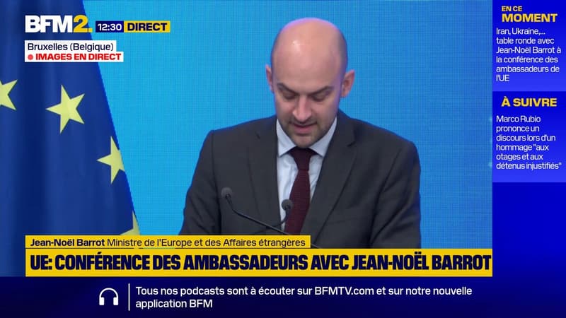 "Non l'Europe n'est pas au bord de l'effacement civilisationnel", estime Jean-Noël Barrot à la conférence des ambassadeurs de l'UE