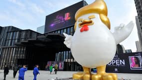 Un centre commercial chinois a décidé de réincarner Donald Trump en poulet, pour célébrer l'année du Coq. 