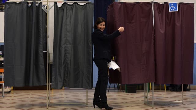 Anne Hidalgo, lors du premier tour des élections municipales en 2014.