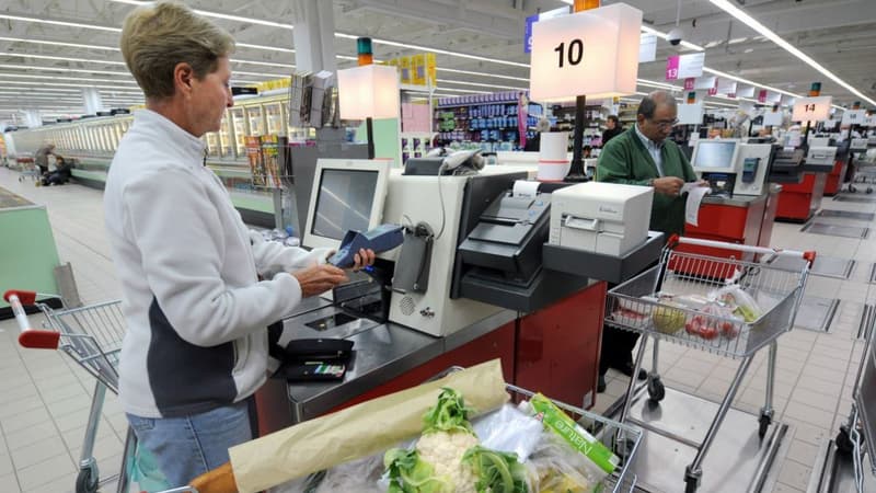 Une caisse automatique de supermarché à Rennes, en 2008 (photo d'illustration)