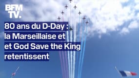  80 ans du Débarquement: la Marseillaise et God Save the King retentissent lors de la cérémonie franco-britannique de Ver-sur-Mer 