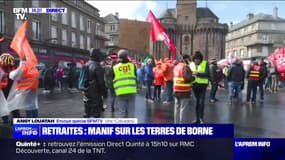 Retraites: manifestation à Vire dans le Calvados, fief d'Élisabeth Borne