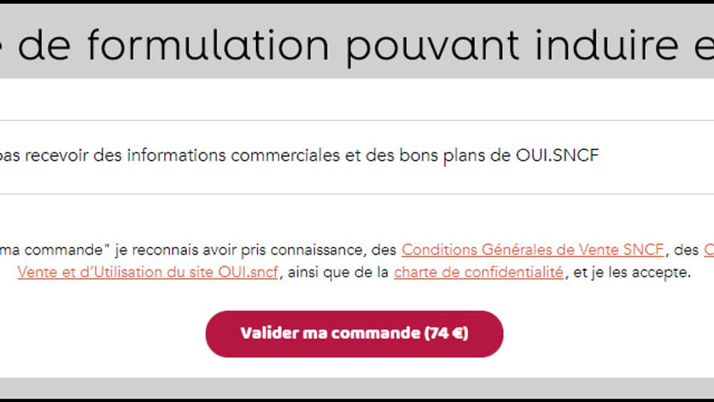 Interface du site OUI.sncf Interface du site OUI.sncf
