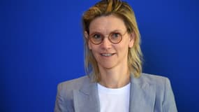 La ministre de la Transition énergétique, Agnès Pannier-Runacher, lors d'une conférence de presse le 5 octobre 2022 à Paris, après une réunion à Bercy avec les principaux énergéticiens dont EDF, TotalEnergies et Engie