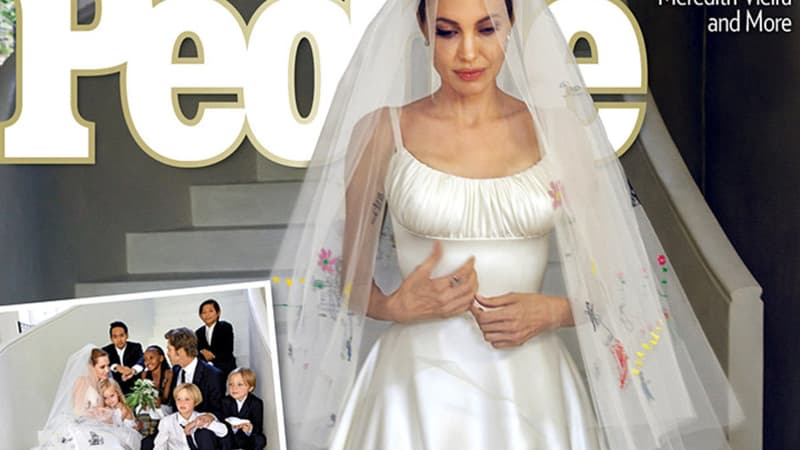 Les photos officielles du mariage d'Angelina Jolie et Brad Pitt, en une de People.