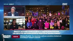 Le Parlement britannique rejette largement l'accord de Brexit, le Royaume-Uni quittera-t-il l’UE le 29 mars ? Marie Regnier, notre envoyée spéciale à Londres, évoque la situation.
