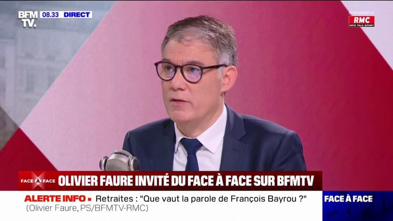 Retraites: Olivier Faure (PS) reproche à François Bayrou de prendre prétexte de la guerre pour mener une guerre sociale dans le pays