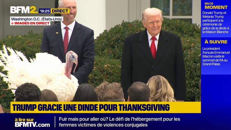 Donald Trump gracie une dinde pour Thanksgiving